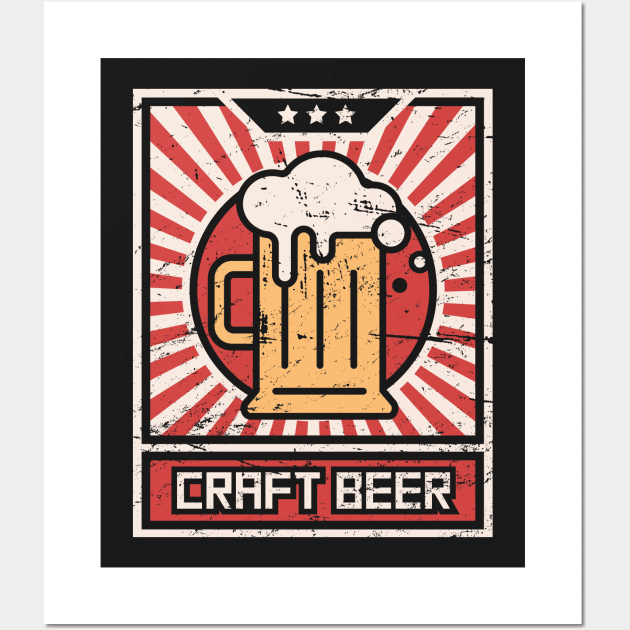 CRAFT BEER – Vintage Style Propaganda Poster Wall Art by MeatMan